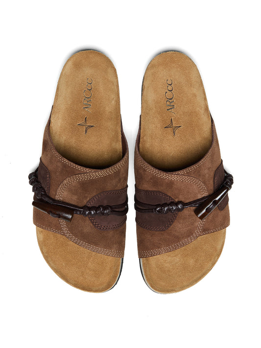 Socotra Horn Toggle Suede Slide Sandals – product image 2